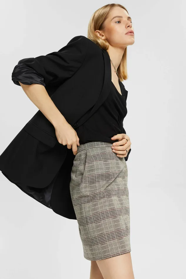 Blazers Women Esprit Plaid Mini Skirt Ice