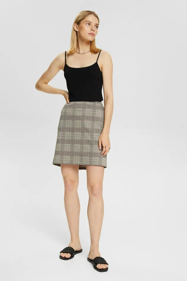 Blazers Women Esprit Plaid Mini Skirt Ice
