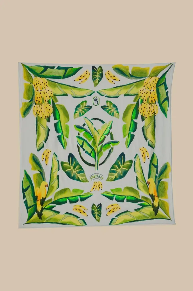 Blue Summer Foliage Scarf Women FARM Rio Gifts Blue Summer Foliage Scarf Women FARM Rio Gifts