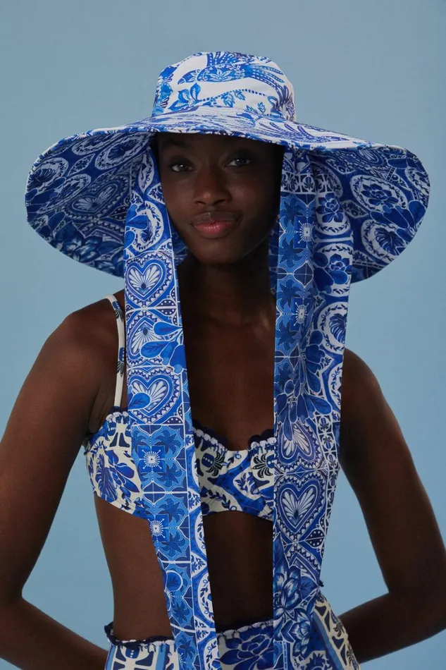 Blue Tile Dream Bucket Hat Women FARM Rio Hats