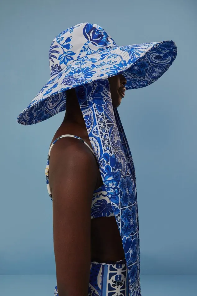 Blue Tile Dream Bucket Hat Women FARM Rio Hats