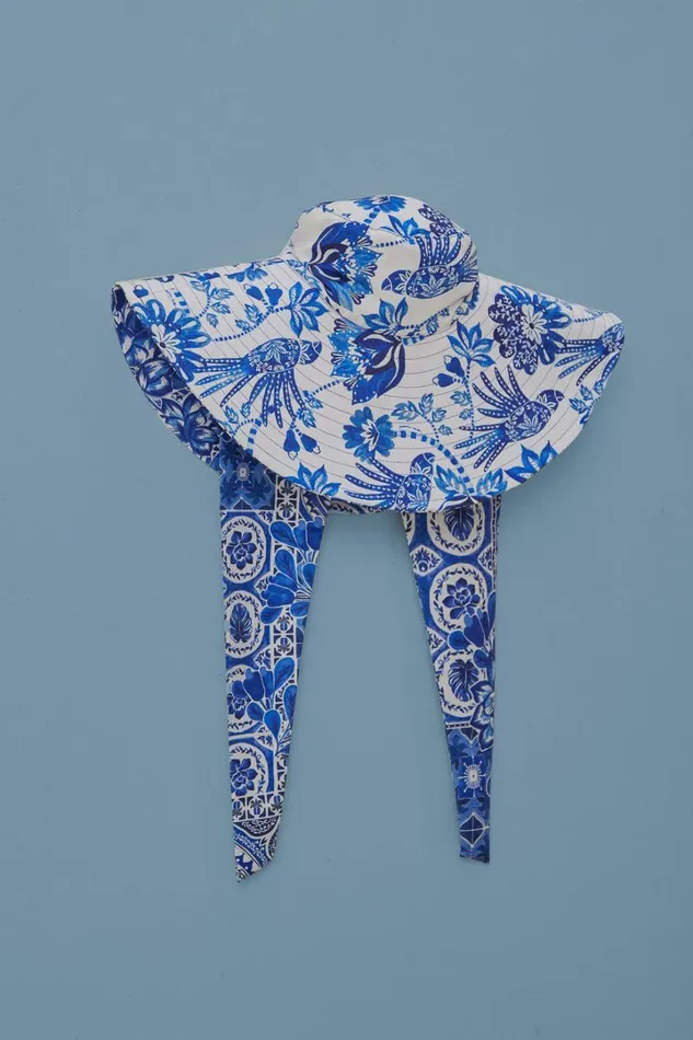 Blue Tile Dream Bucket Hat Women FARM Rio Hats
