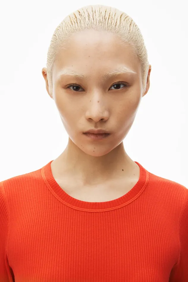 Bodywear Alexander Wang Long Sleeve Loungewear Dress In Ribbed Cotton Jersey