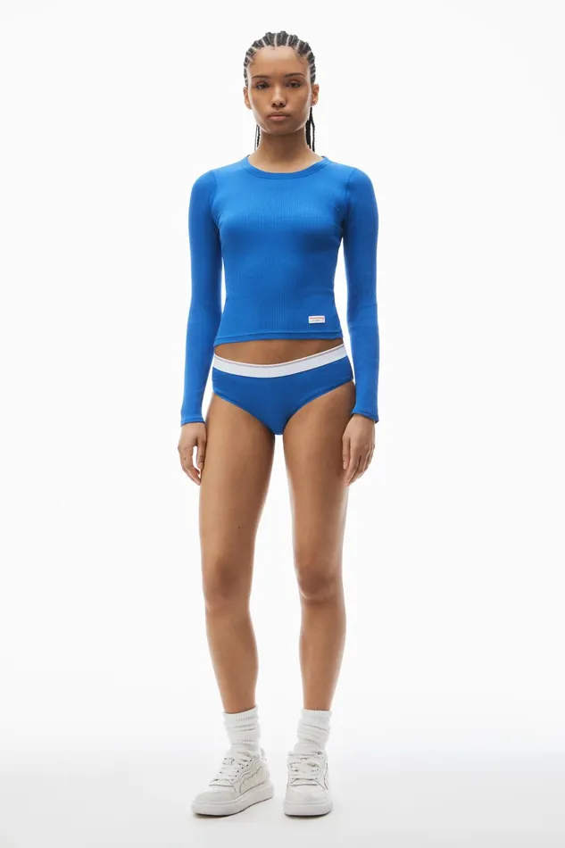 Bodywear Alexander Wang LongSleeve Tee In Ribbed Cotton Jersey
