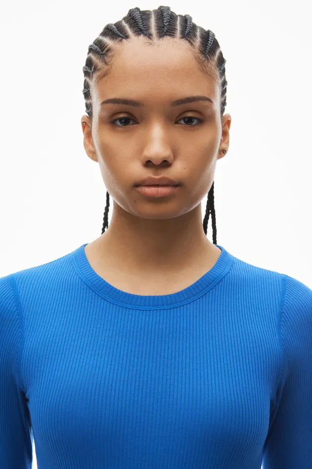 Bodywear Alexander Wang LongSleeve Tee In Ribbed Cotton Jersey