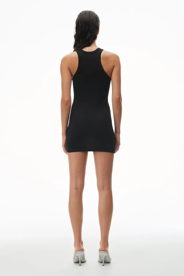 Bodywear Alexander Wang Racer Tank Loungewear Dress In Ribbed Cotton Jersey