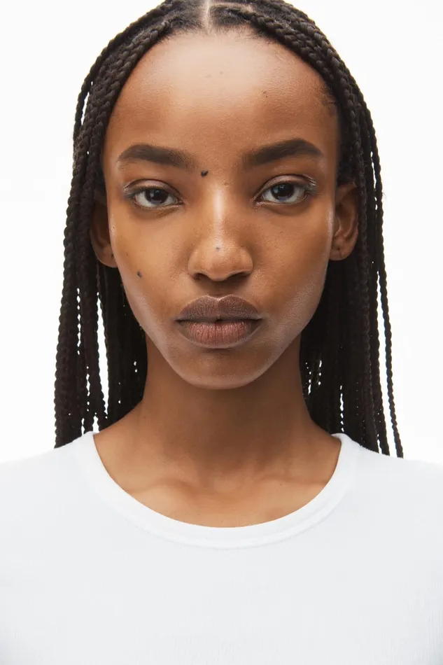 Bodywear Alexander Wang ShortSleeve Bodysuit In RibKnit Jersey