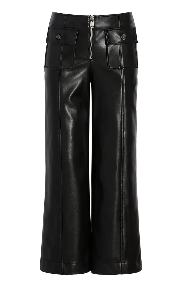 Bottoms Cinq Sept Women Vegan Leather Azure Pant Black