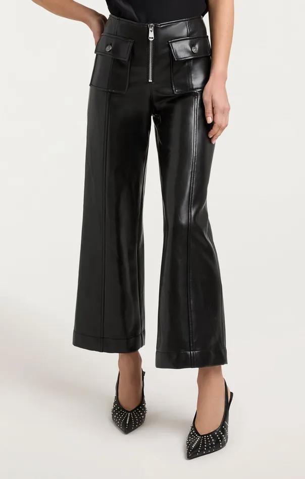 Bottoms Cinq Sept Women Vegan Leather Azure Pant Black