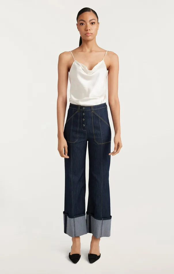 Bottoms Cuffed Benji Pant Indigo Cinq Sept Women