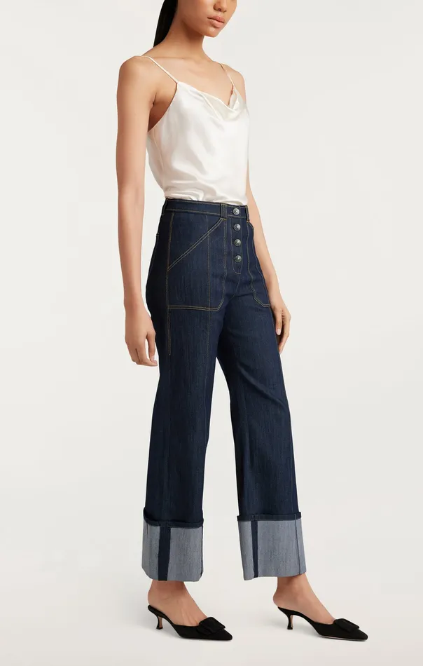 Bottoms Cuffed Benji Pant Indigo Cinq Sept Women