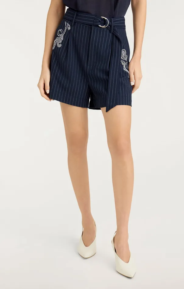 Bottoms Women Cinq Sept Rebecca Short NavyIvory