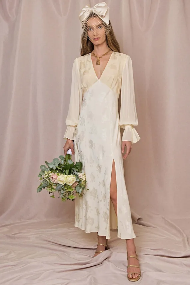 Bridal Women RIXO Aoife Poppy Jacquard Cream Bridal Women RIXO Aoife Poppy Jacquard Cream