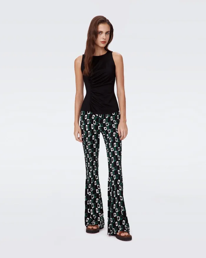 Brooklyn Pants Black Chain Spots Women DVF Pants and Shorts