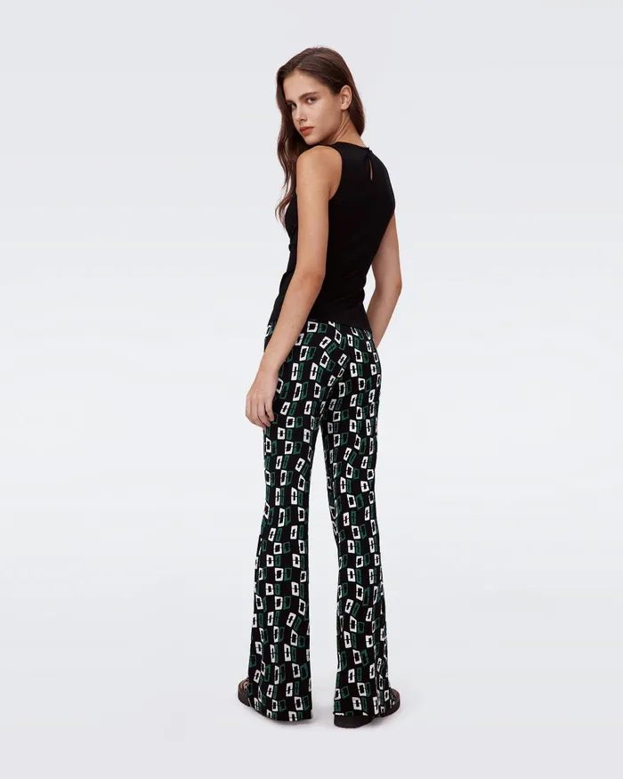 Brooklyn Pants Black Chain Spots Women DVF Pants and Shorts