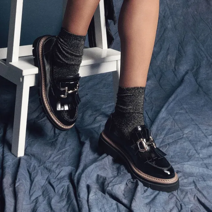 Casual Shoes Women Moda In Pelle Daniya Black Patent
