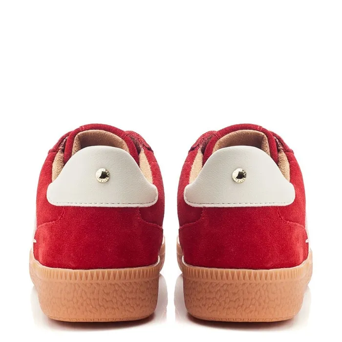Casual Trainers Women Moda In Pelle Allette Red Suede