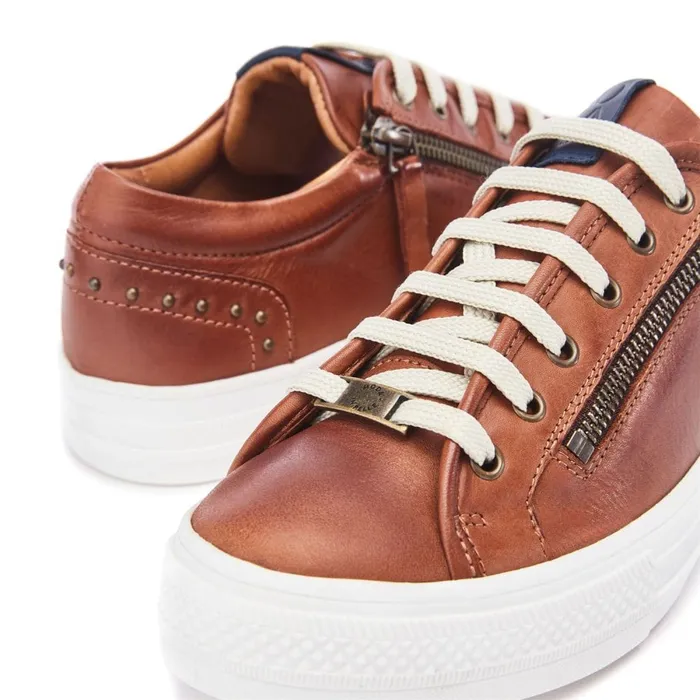 Casual Trainers Women Moda In Pelle Faxonn Tan Leather Casual Trainers Women Moda In Pelle Faxonn Tan Leather