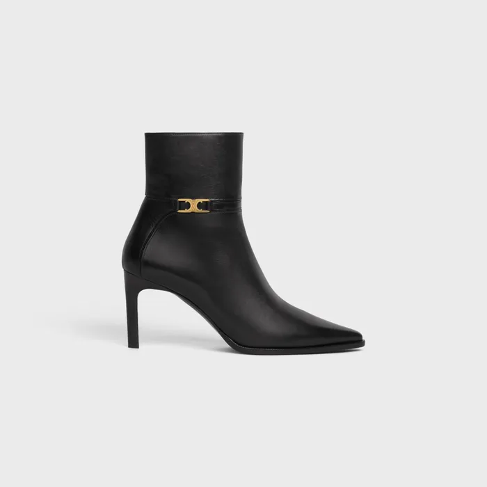 Celine Boots And Ankle Boots CELINE VERNEUIL ANKLE BOOT WITH TRIOMPHE In Calfskin 8211 Black 8211 Women