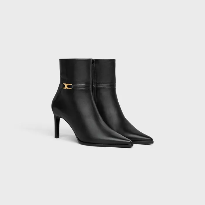 Celine Boots And Ankle Boots CELINE VERNEUIL ANKLE BOOT WITH TRIOMPHE In Calfskin 8211 Black 8211 Women