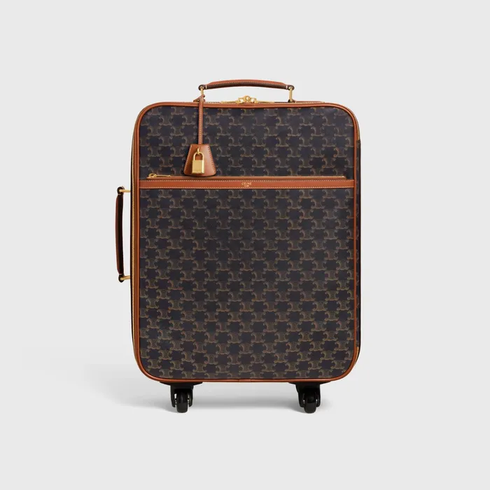 Celine Business And Travel Bags Small Trolley In Triomphe Canvas And Calfskin 8211 Tan 8211 Men Celine Business And Travel Bags Small Trolley In Triomphe Canvas And Calfskin 8211 Tan 8211 Men