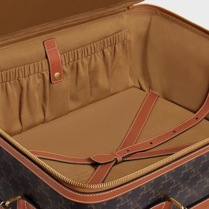 Celine Business And Travel Bags Small Trolley In Triomphe Canvas And Calfskin 8211 Tan 8211 Men Celine Business And Travel Bags Small Trolley In Triomphe Canvas And Calfskin 8211 Tan 8211 Men