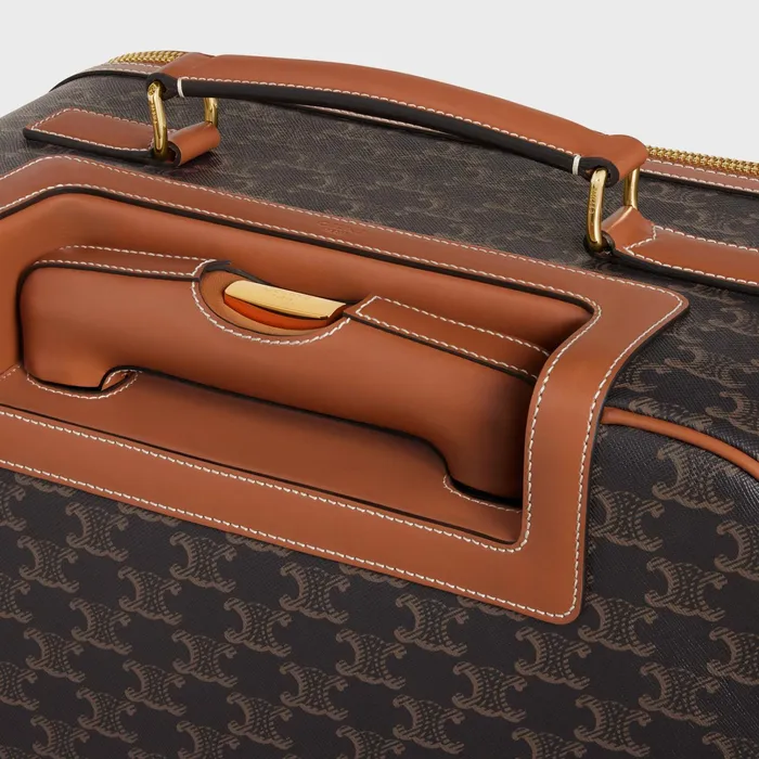 Celine Business And Travel Bags Small Trolley In Triomphe Canvas And Calfskin 8211 Tan 8211 Men Celine Business And Travel Bags Small Trolley In Triomphe Canvas And Calfskin 8211 Tan 8211 Men