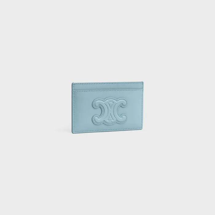 Celine Card Holders CARD HOLDER CUIR TRIOMPHE IN SHINY CALFSKIN 8211 California Blue 8211 Women Celine Card Holders CARD HOLDER CUIR TRIOMPHE IN SHINY CALFSKIN 8211 California Blue 8211 Women