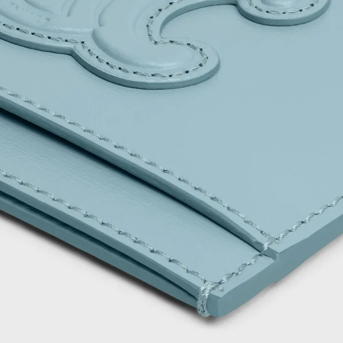 Celine Card Holders CARD HOLDER CUIR TRIOMPHE IN SHINY CALFSKIN 8211 California Blue 8211 Women Celine Card Holders CARD HOLDER CUIR TRIOMPHE IN SHINY CALFSKIN 8211 California Blue 8211 Women