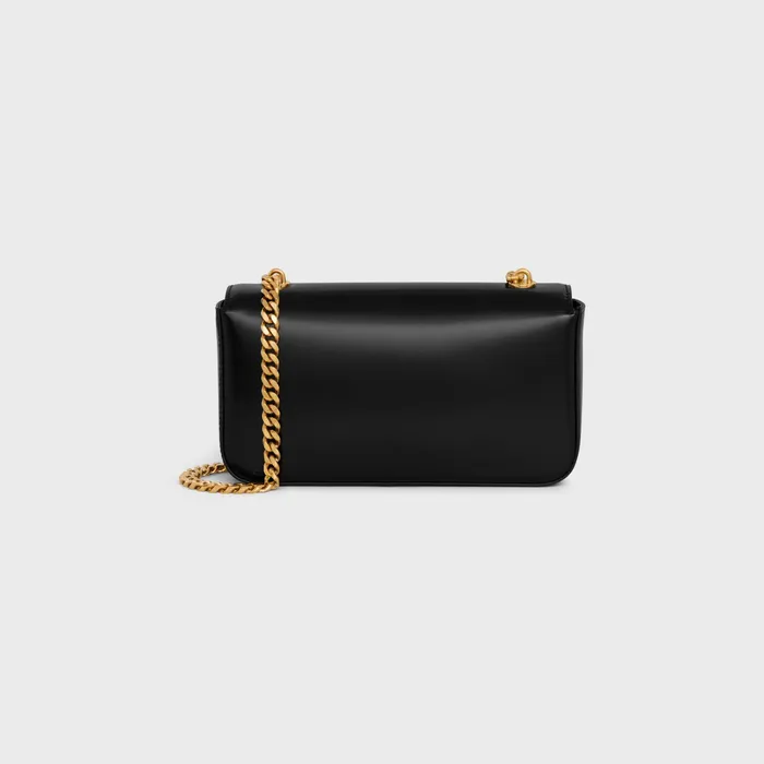 Celine Claude CHAIN SHOULDER BAG CLAUDE WITH STRASS CLOSURE In Shiny Calfskin 8211 Black 8211 Women Celine Claude CHAIN SHOULDER BAG CLAUDE WITH STRASS CLOSURE In Shiny Calfskin 8211 Black 8211 Women