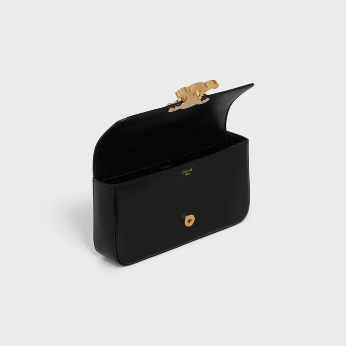 Celine Claude CHAIN SHOULDER BAG CLAUDE WITH STRASS CLOSURE In Shiny Calfskin 8211 Black 8211 Women Celine Claude CHAIN SHOULDER BAG CLAUDE WITH STRASS CLOSURE In Shiny Calfskin 8211 Black 8211 Women