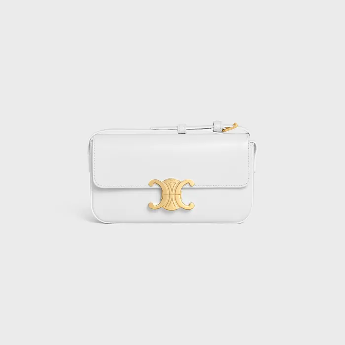 Celine Claude SHOULDER BAG CLAUDE In Shiny Calfskin 8211 Arctic White 8211 Women