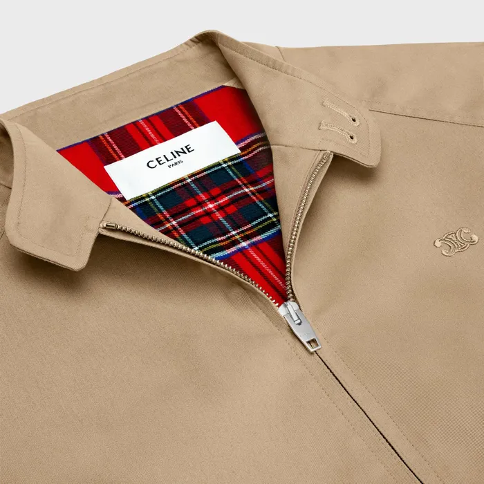 Celine Coats and Blousons TRIOMPHE BLOUSON JACKET IN TECHNICAL COTTON 8211 Beige 8211 Men