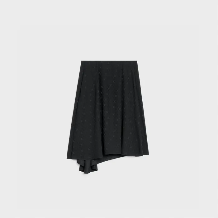 Celine Dresses And Skirts Asymmetrical Skirt In Shiny Matte Silk 8211 Black 8211 Women