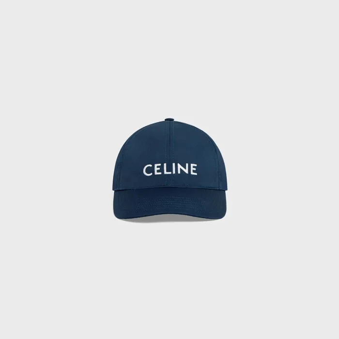 Celine Hats And Soft Accessories CELINE BASEBALL CAP IN COTTON 8211 Marine 8211 Women