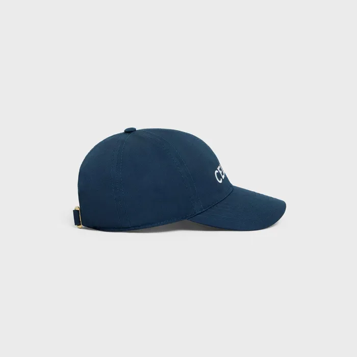 Celine Hats And Soft Accessories CELINE BASEBALL CAP IN COTTON 8211 Marine 8211 Women