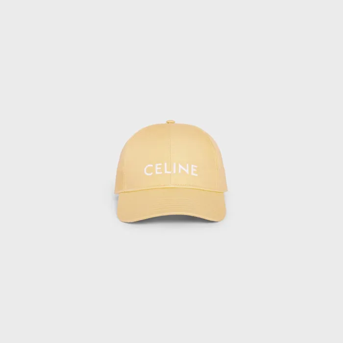 Celine Hats And Soft Accessories CELINE BASEBALL CAP IN COTTON 8211 Yellow 8211 Women