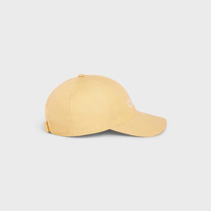 Celine Hats And Soft Accessories CELINE BASEBALL CAP IN COTTON 8211 Yellow 8211 Women