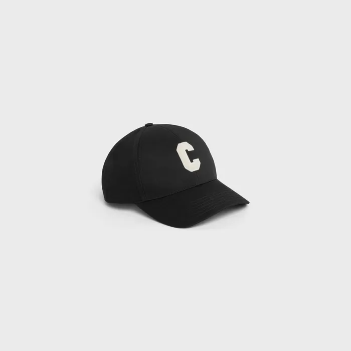 Celine Hats And Soft Accessories Initial Baseball Cap In Cotton 8211 Black 8211 Men