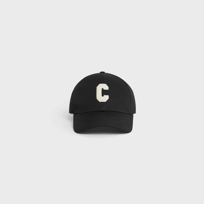 Celine Hats And Soft Accessories Initial Baseball Cap In Cotton 8211 Black 8211 Men