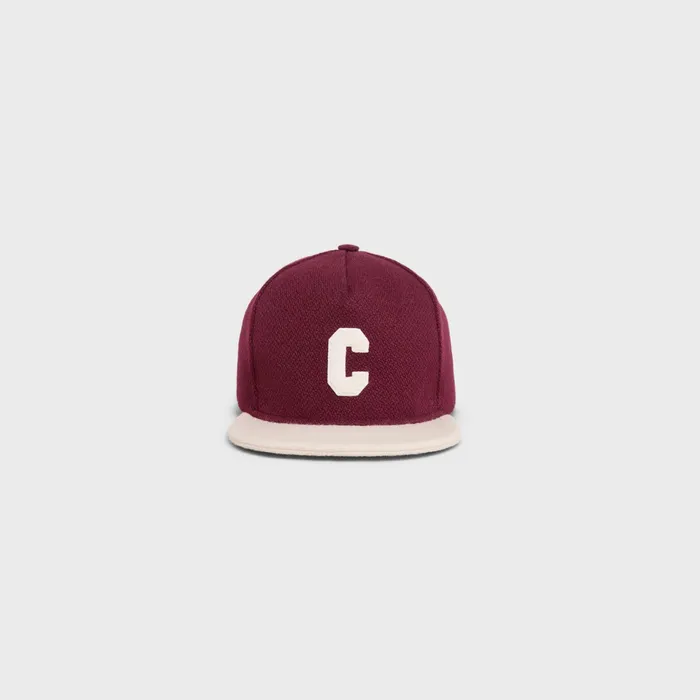 Celine Hats And Soft Accessories Initial Cap In Wool 8211 Bordeaux Vanilla 8211 Men