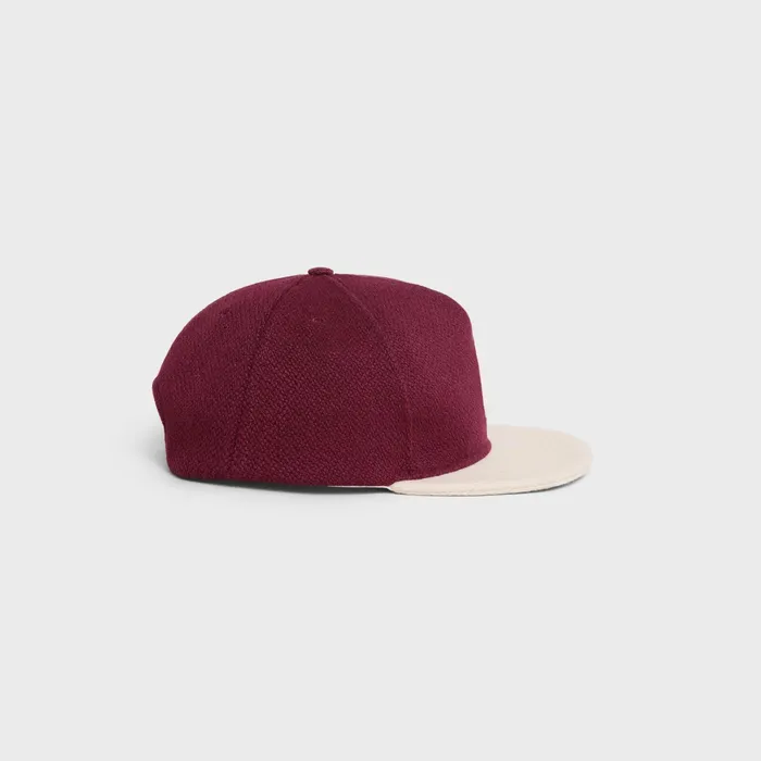 Celine Hats And Soft Accessories Initial Cap In Wool 8211 Bordeaux Vanilla 8211 Men