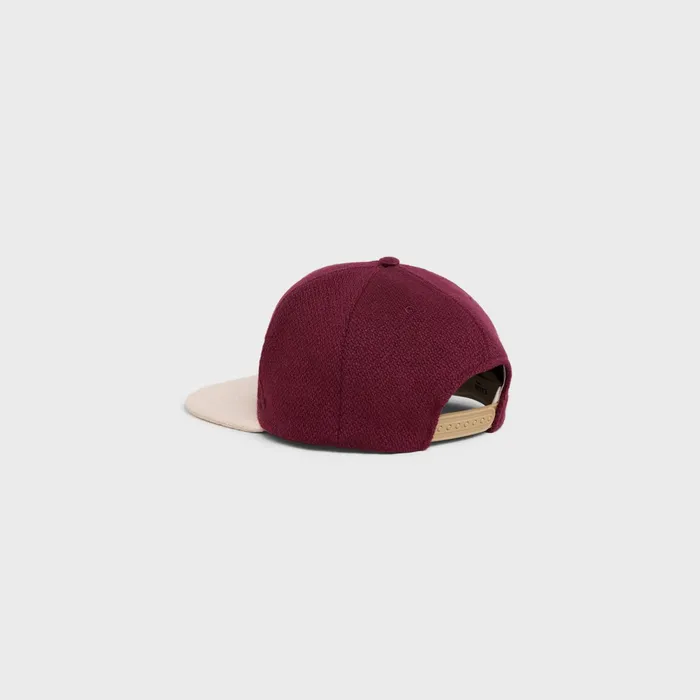 Celine Hats And Soft Accessories Initial Cap In Wool 8211 Bordeaux Vanilla 8211 Men