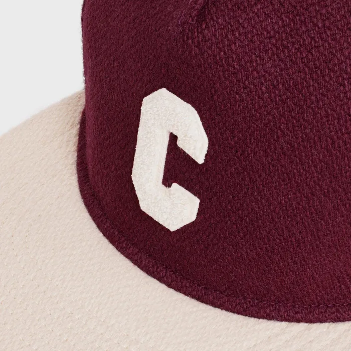 Celine Hats And Soft Accessories Initial Cap In Wool 8211 Bordeaux Vanilla 8211 Men