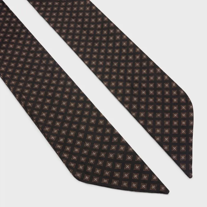 Celine Hats And Soft Accessories Lavallire Scarf In Silk Twill 8211 Black Brown 8211 Men