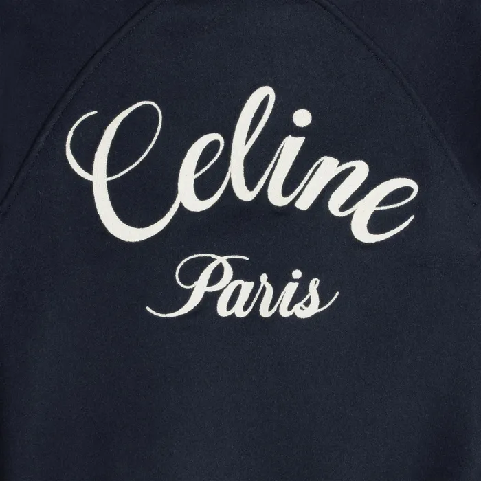 Celine Jackets Hooded Teddy Jacket In Double Face Cashmere 8211 Navy 8211 Women