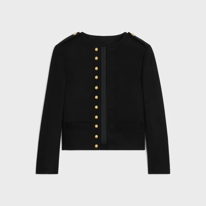 Celine Jackets Military Jacket In Wool Cloth 8211 Black 8211 Women