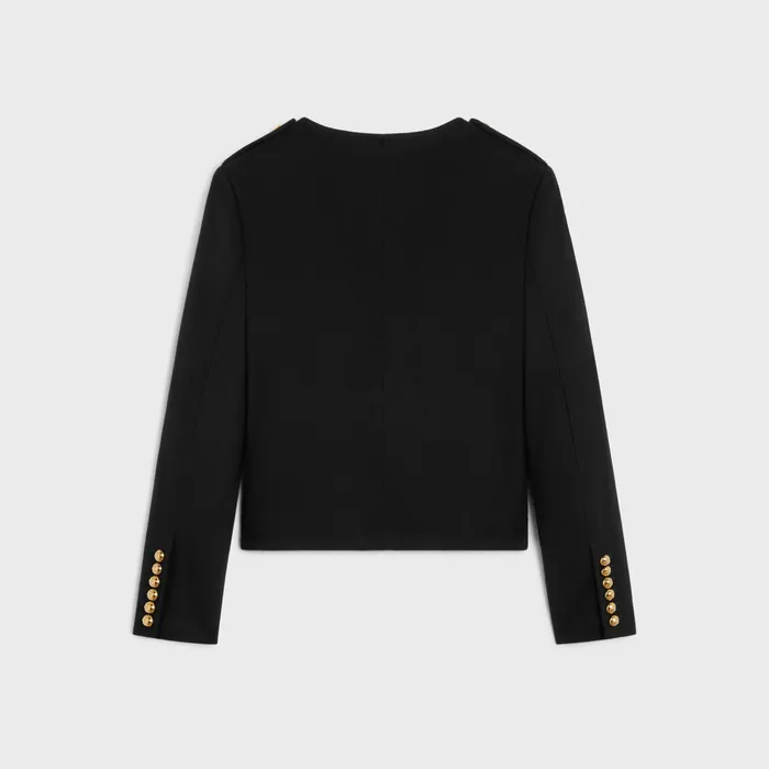 Celine Jackets Military Jacket In Wool Cloth 8211 Black 8211 Women