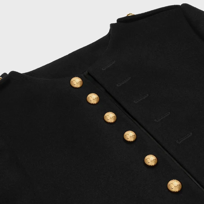 Celine Jackets Military Jacket In Wool Cloth 8211 Black 8211 Women