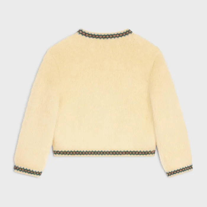 Celine Knitwear Cardigan Jacket In Mohair 8211 Pale Yellow 8211 Women